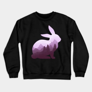 Dramabite Rabbit Bunny Hare Double Exposure Surreal Wildlife Animal Crewneck Sweatshirt